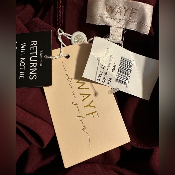 WAYF Maroon Bridesmaid Maxi Wrap V-Neck‎ Dress Size Small Burgundy - Picture 13 of 14
